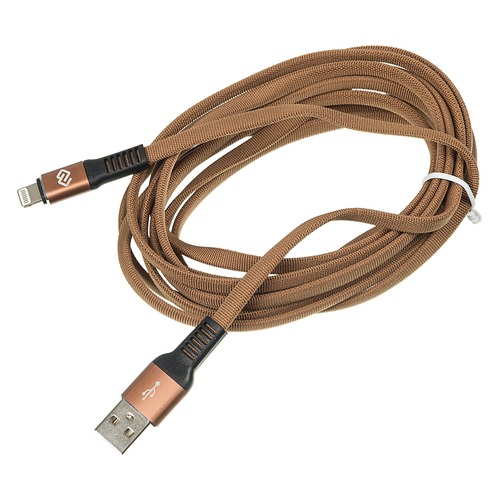 Кабель DIGMA USB A (m), Lightning (m), 3м, коричневый