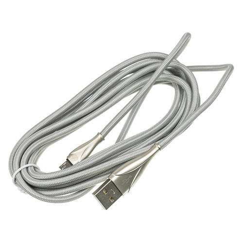 Кабель DIGMA USB A (m), micro USB B (m), 3м, серебристый