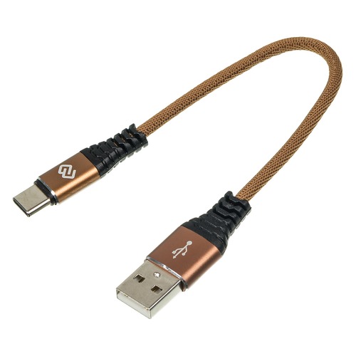 Кабель DIGMA USB A (m), USB Type-C (m), 0.15м, коричневый