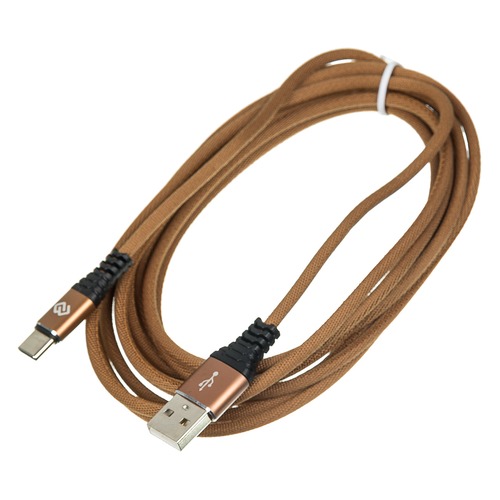 Кабель DIGMA USB A (m), USB Type-C (m), 3м, коричневый