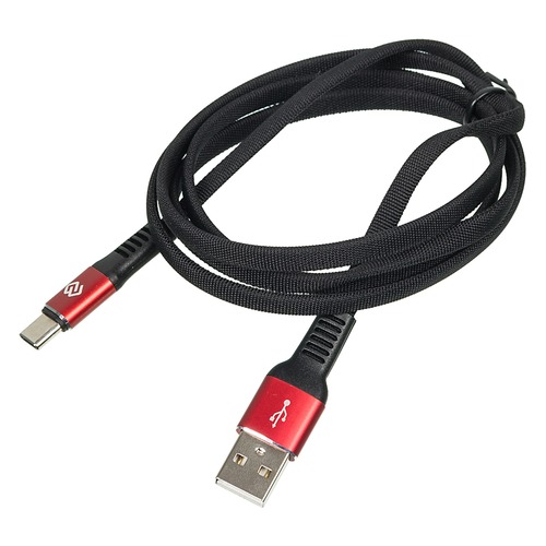 Кабель DIGMA USB A (m), USB Type-C (m), 1.2м, черный / красный