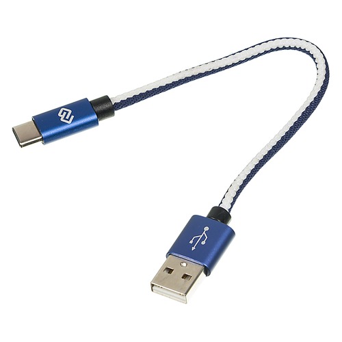 Кабель DIGMA USB A (m), USB Type-C (m), 0.15м, синий