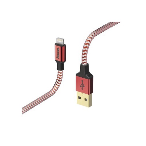 Кабель HAMA 00178299, Lightning (m), USB A(m), 1.5м, MFI, красный