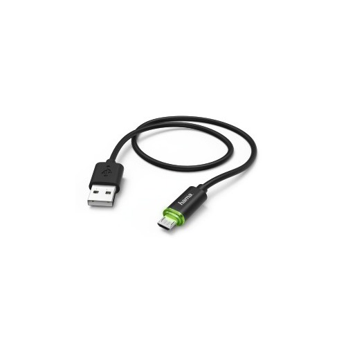 Кабель HAMA micro USB B (m), USB A(m), 1м, черный [00178365]