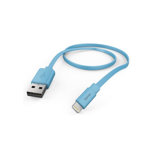 Кабель HAMA Flat, Lightning (m), USB A(m), 1.2м, MFI, синий [00173646]