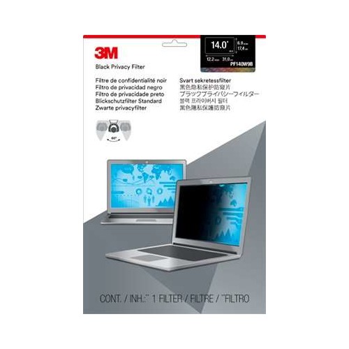 Экран защиты информации 3M PF140W9B для ноутбука 14", 16:9, черный [7100210599]