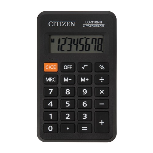 Калькулятор CITIZEN LC-310NR, 8-разрядный, черный