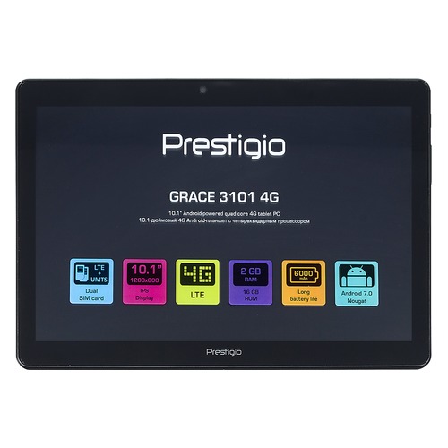 Планшет PRESTIGIO Grace 101 4G, 2GB, 16GB, 3G, 4G, Android 7.0 черный