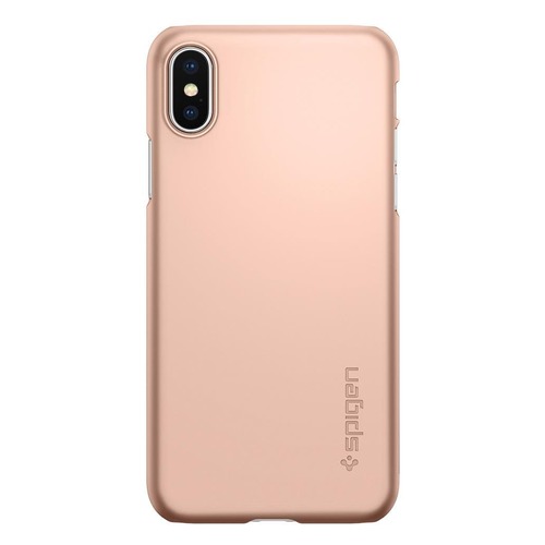 Чехол (клип-кейс) Spigen Thin Fit, для Apple iPhone X, розовое золото [057cs22110]