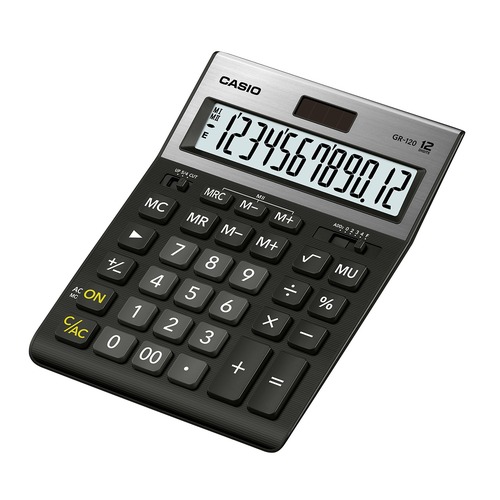 Калькулятор CASIO GR-120, 12-разрядный, черный