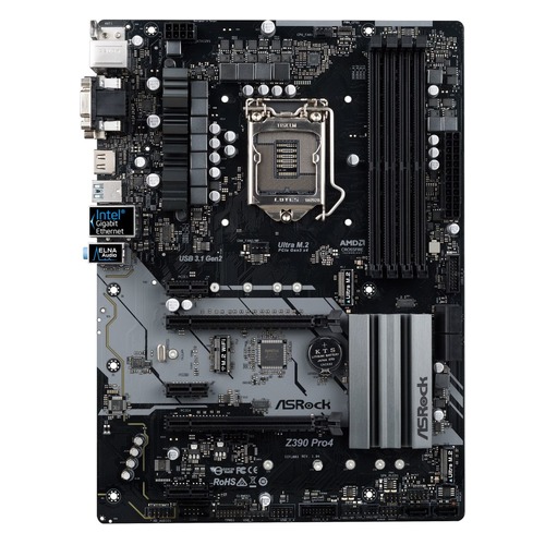 Материнская плата ASROCK Z390 PRO4, LGA 1151v2, Intel Z390, ATX, Ret