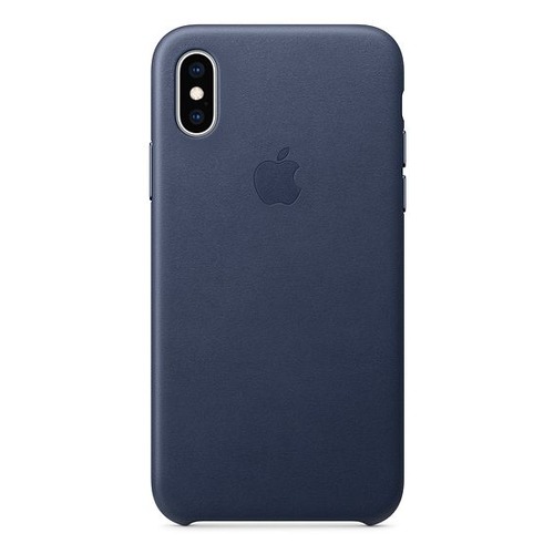 Чехол (клип-кейс) APPLE Leather Case, для Apple iPhone XS, темно-синий [mrwn2zm/a]