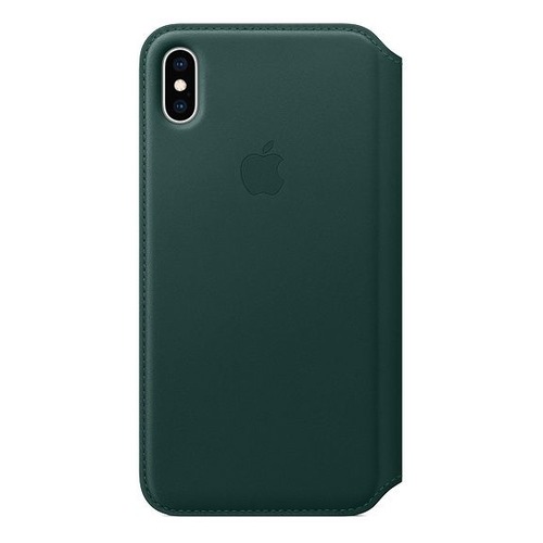 Чехол (флип-кейс) APPLE Leather Folio, для Apple iPhone XS Max, темно-зеленый [mrx42zm/a]