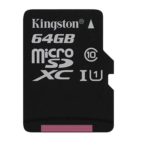 Карта памяти microSDXC UHS-I KINGSTON 64 ГБ, 80 МБ/с, Class 10, SDCS/64GBSP, 1 шт.