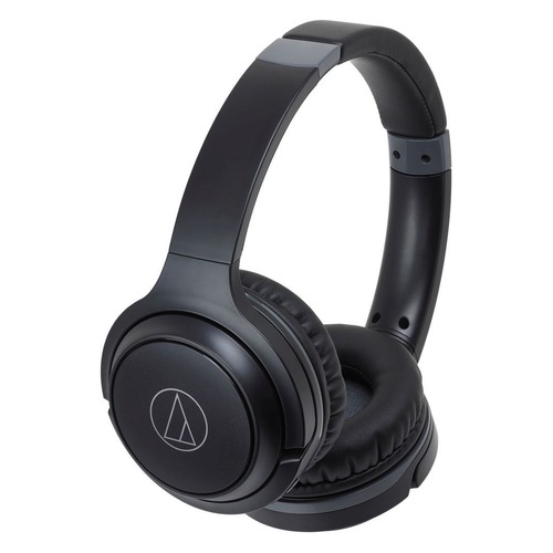 Наушники с микрофоном AUDIO-TECHNICA ATH-S200BT, Bluetooth, накладные, черный [15120050]