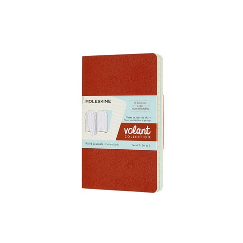 Блокнот Moleskine VOLANT Pocket 90x140мм 80стр. линейка мягкая обложка оранжевый/голубой (2шт) 9 шт./кор.