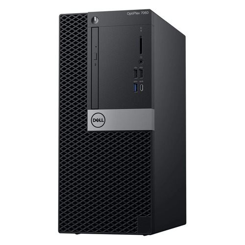 Компьютер DELL Optiplex 7060, Intel Core i7 8700, DDR4 16Гб, 1000Гб, 256Гб(SSD), AMD Radeon RX 550 - 4096 Мб, DVD-RW, Windows 10 Professional, черный и серебристый [7060-6146]