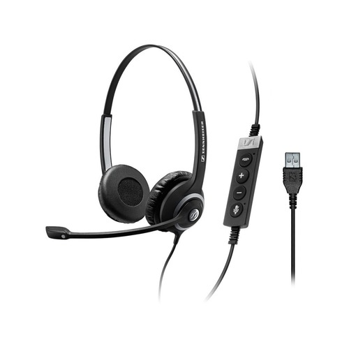 Гарнитура SENNHEISER SC 260 USB MS II, для контактных центров, накладные, черный [506483]