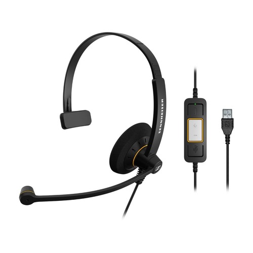 Гарнитура SENNHEISER SC 30 USB ML, для контактных центров, накладные, черный [504546]