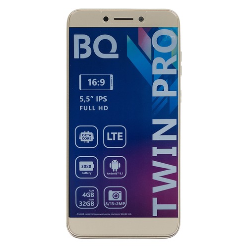 Смартфон BQ Twin Pro 32Gb, 5517L, золотистый