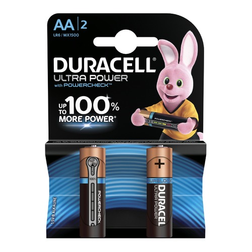 AA Батарейка DURACELL Ultra Power LR6-2BL MX1500, 2 шт.