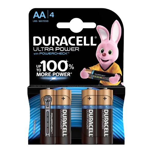 AA Батарейка DURACELL Ultra Power LR6-4BL MX1500, 4 шт.