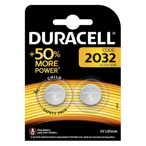 CR2032 Батарейка DURACELL DL/CR2032, 2 шт.