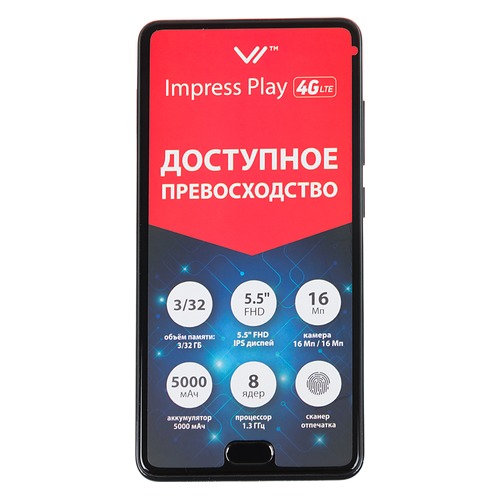 Смартфон VERTEX Impress Play 32Gb, черный