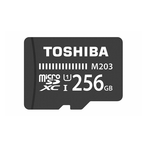 Карта памяти microSDXC UHS-I TOSHIBA M203 256 ГБ, 100 МБ/с, Class 10, THN-M203K2560EA, 1 шт., переходник SD
