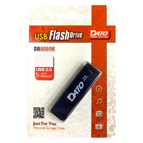 Флешка USB DATO DB8001 32Гб, USB2.0, черный [db8001k-32g]