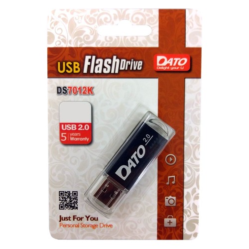 Флешка USB DATO DS7012 32Гб, USB2.0, черный [ds7012k-32g]
