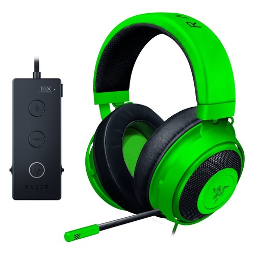 Гарнитура игровая RAZER Kraken Tournament, для компьютера, мониторы, зеленый [rz04-02051100-r3m1]