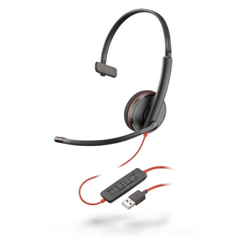 Гарнитура PLANTRONICS Blackwire C3210-A, для контактных центров, накладные, черный [209744-101]