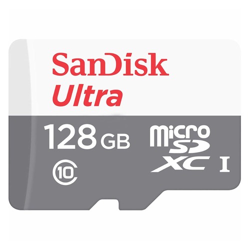 Карта памяти microSDXC UHS-I SANDISK Ultra 80 128 ГБ, 80 МБ/с, Class 10, SDSQUNS-128G-GN6MN, 1 шт.