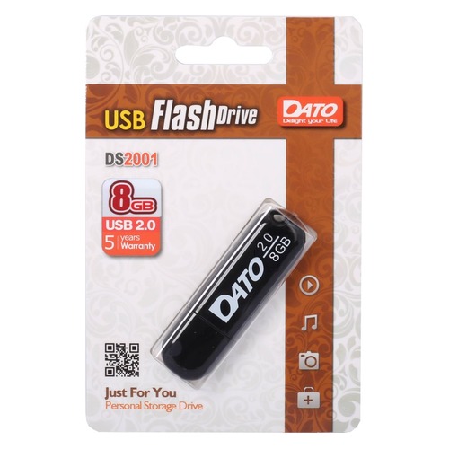 Флешка USB DATO DS2001 8Гб, USB2.0, черный [ds2001-08g]