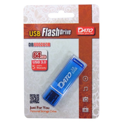 Флешка USB DATO DB8002U3 64Гб, USB3.0, синий [db8002u3b-64g]