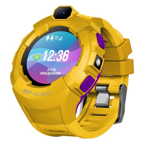 Смарт-часы JET Kid Gear, 50мм, 1.44", фиолетовый / желтый [gear yellow+purple]