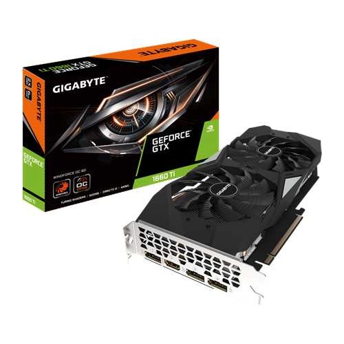 Видеокарта GIGABYTE nVidia GeForce GTX 1660TI , GV-N166TWF2OC-6GD, 6Гб, GDDR6, OC, Ret