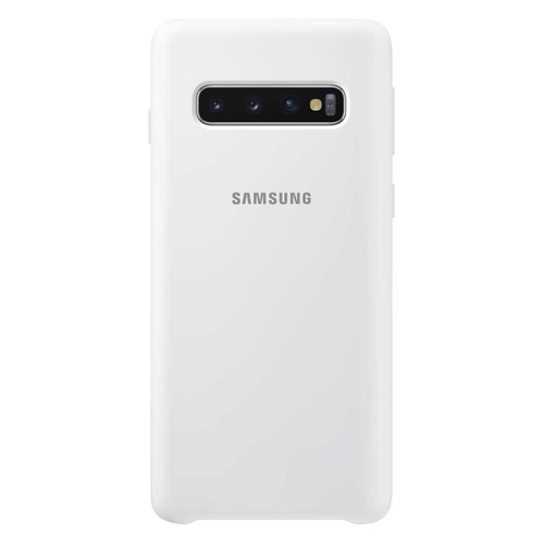 Чехол (клип-кейс) SAMSUNG Silicone Cover, для Samsung Galaxy S10, белый [ef-pg973twegru]