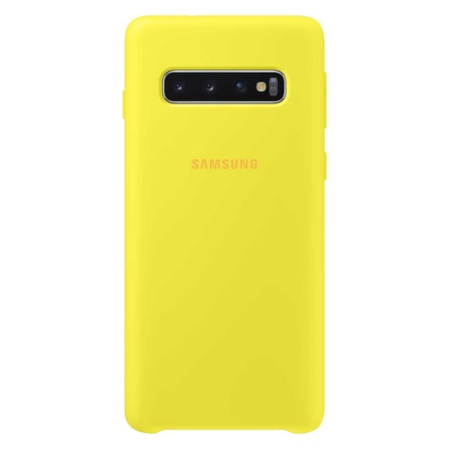 Чехол (клип-кейс) SAMSUNG Silicone Cover, для Samsung Galaxy S10, желтый [ef-pg973tyegru]