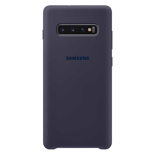 Чехол (клип-кейс) SAMSUNG Silicone Cover, для Samsung Galaxy S10+, темно-синий [ef-pg975tnegru]