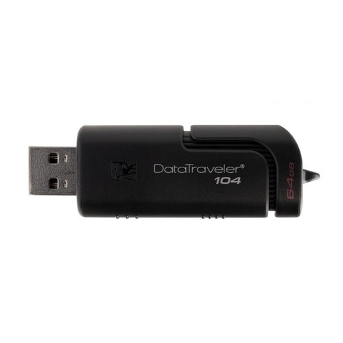 Флешка USB KINGSTON DataTraveler 104 64Гб, USB2.0, черный [dt104/64gb]