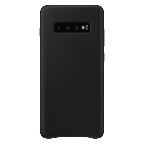 Чехол (клип-кейс) SAMSUNG Leather Cover, для Samsung Galaxy S10+, черный [ef-vg975lbegru]