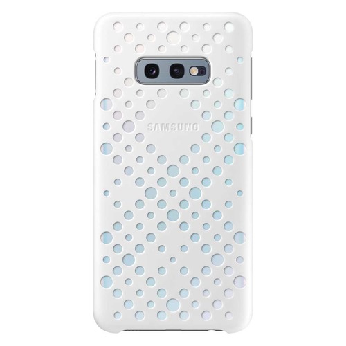 Чехол (клип-кейс) SAMSUNG Pattern Cover, для Samsung Galaxy S10e, белый/желтый [ef-xg970cwegru]