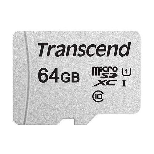 Карта памяти microSDXC UHS-I U1 TRANSCEND 64 ГБ, 95 МБ/с, Class 10, TS64GUSD300S, 1 шт.