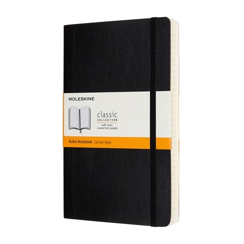 Блокнот Moleskine CLASSIC SOFT EXPENDED Large 130х210мм 400стр. линейка мягкая обложка черный 6 шт./кор.