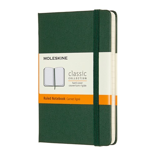Блокнот Moleskine CLASSIC Pocket 90x140мм 192стр. линейка твердая обложка зеленый 9 шт./кор.