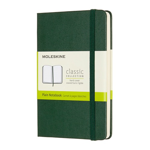 Блокнот Moleskine CLASSIC Pocket 90x140мм 192стр. нелинованный твердая обложка зеленый 9 шт./кор.