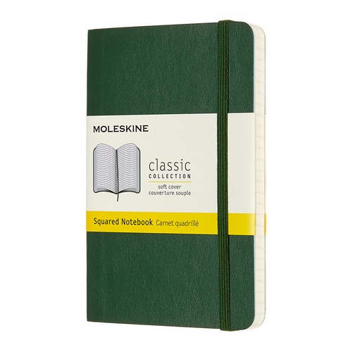 Блокнот Moleskine CLASSIC SOFT Pocket 90x140мм 192стр. клетка мягкая обложка зеленый 9 шт./кор.
