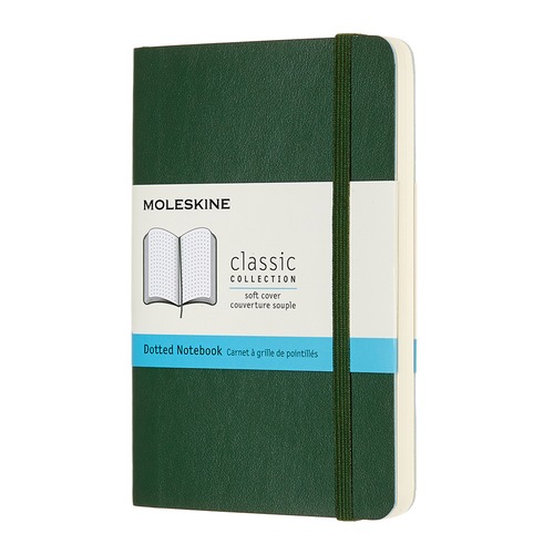 Блокнот Moleskine CLASSIC SOFT Pocket 90x140мм 192стр. пунктир мягкая обложка зеленый 9 шт./кор.